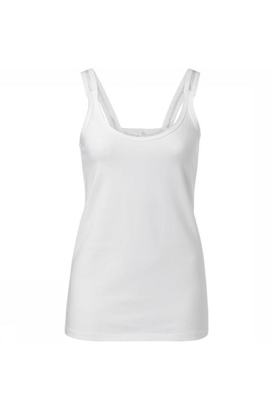 Yaya T-Shirt Stretch Singlet With Splitted  Elastic Straps white
