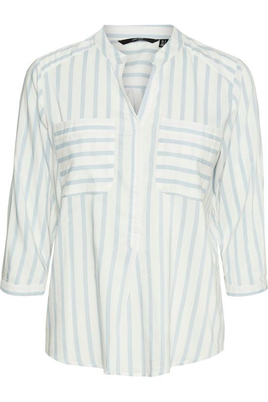 Vero Moda Blouse erika Stripe 3/4 E10 Color white/light blue