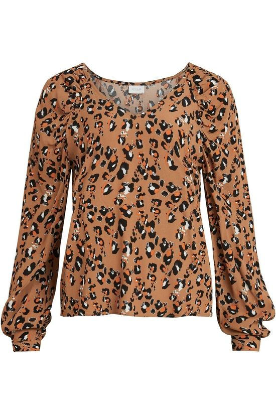Vila Blouse Vikittie Camel Brown/Black
