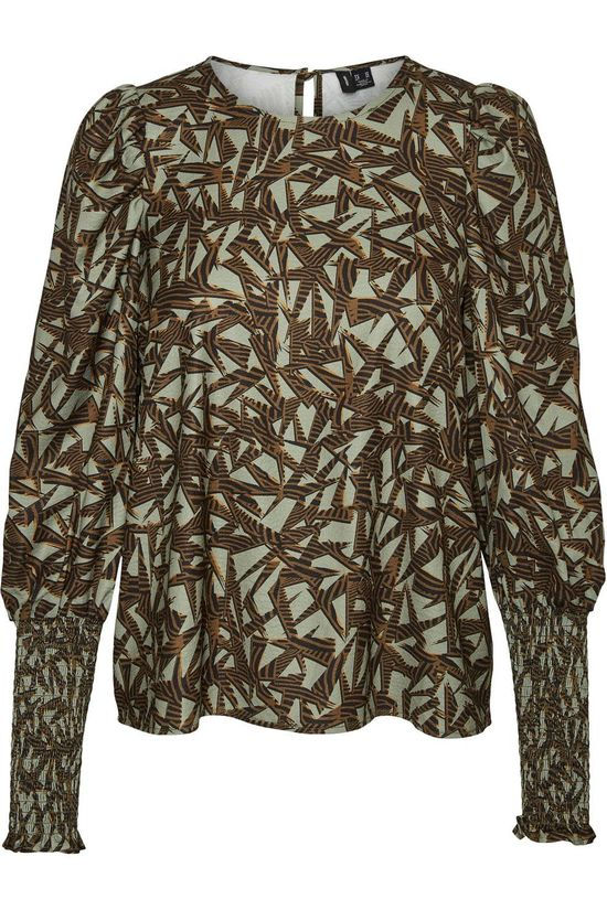 Vero Moda Blouse Vmapril Light Khaki/Ass. Geometric