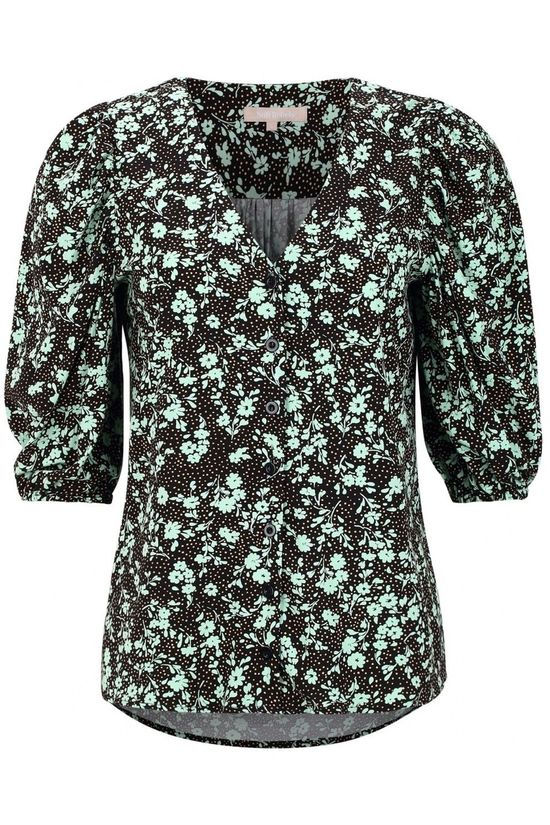 Soft Rebels Blouse SbNina 2/4 Black/Turquoise
