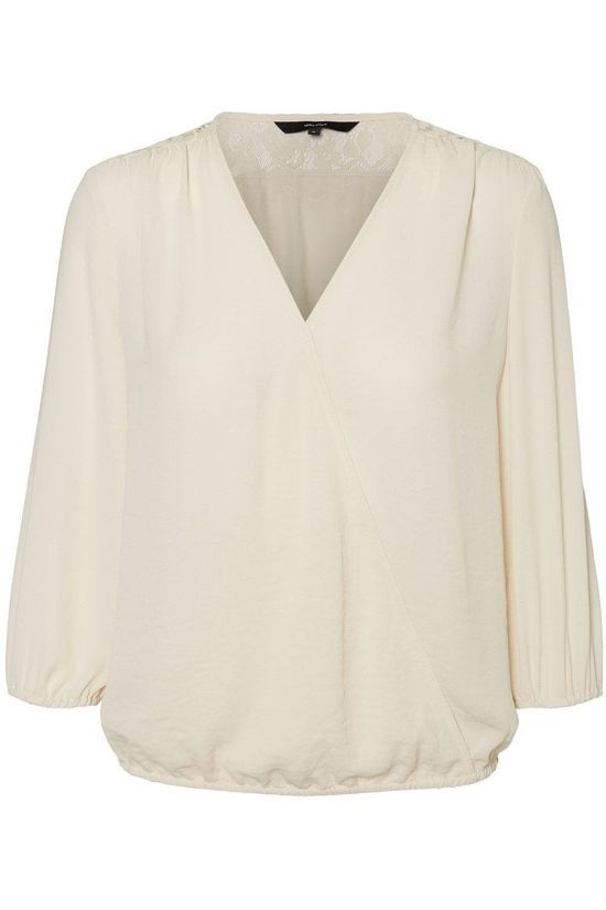Vero Moda Blouse isabella 3/4 Wrap Ga Vo Ecru