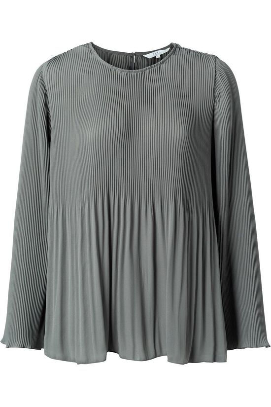 Yaya Blouse Woven With Pleats mid blue