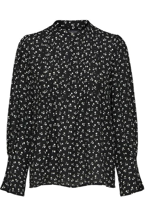 Selected Blouse livia Ls Aop Nos Black/White