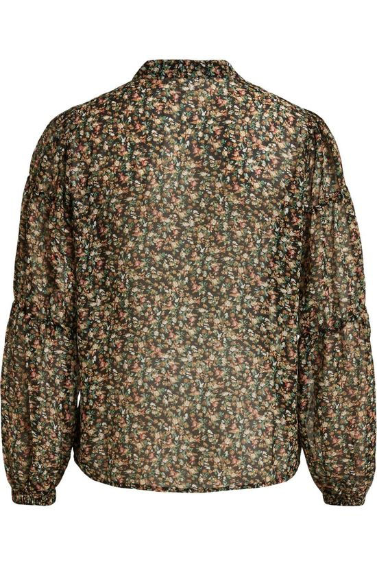 Vila Blouse Viblumsta mid khaki/off white