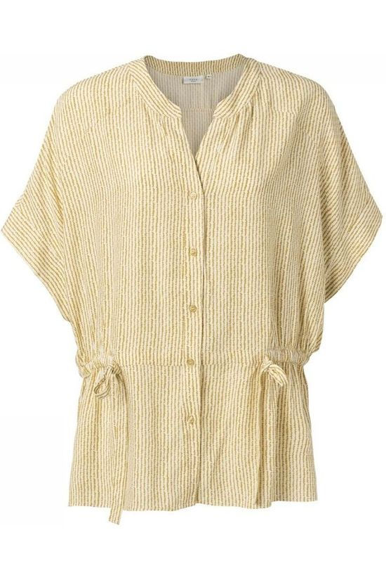 Yaya Blouse Button Up With Drawstring And Dropped Shoulder off white/light yellow