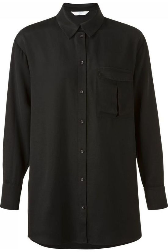 Yaya Blouse Blouse Leather Look Cupro Black