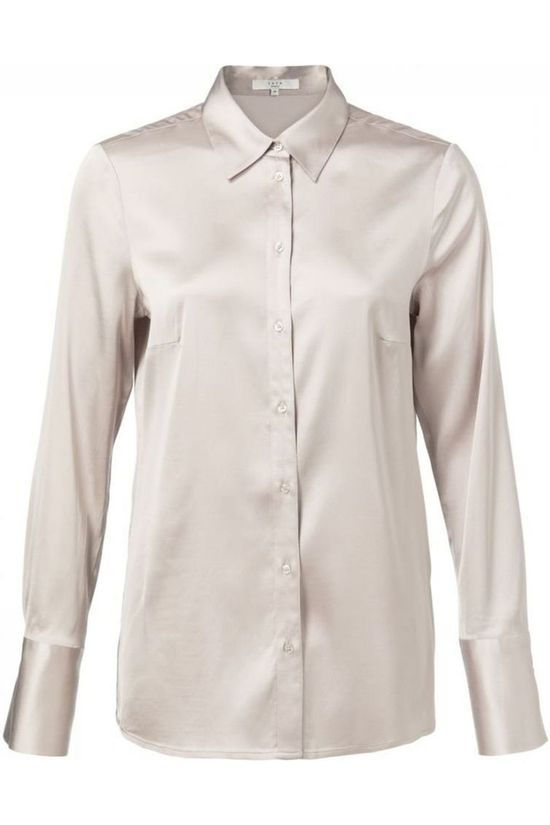 Yaya Hemd Satin Cuffs Sand Brown
