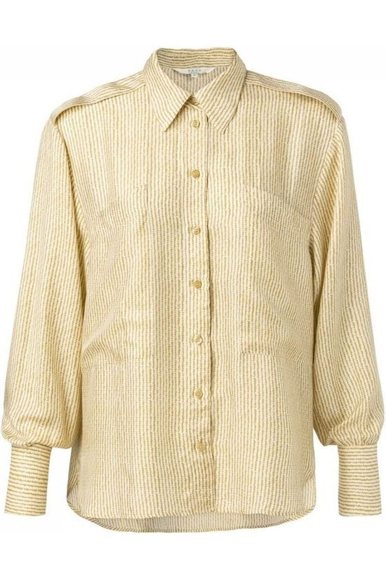 Yaya Hemd Silk Mix Large Pockets And Epaulets white/mid yellow