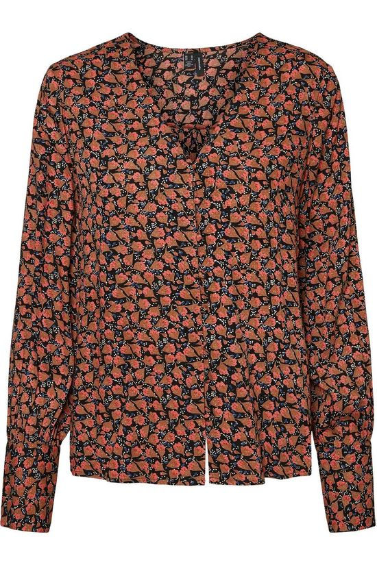 Vero Moda Hemd Vmmilda Ls Wvn Ga Black/Light Pink