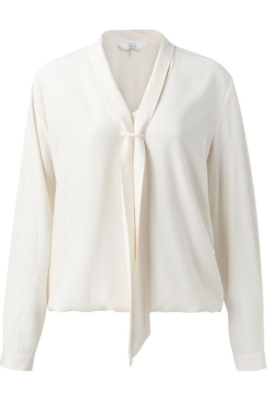 Yaya Hemd Lyocell Blend With Scarf Collar off white