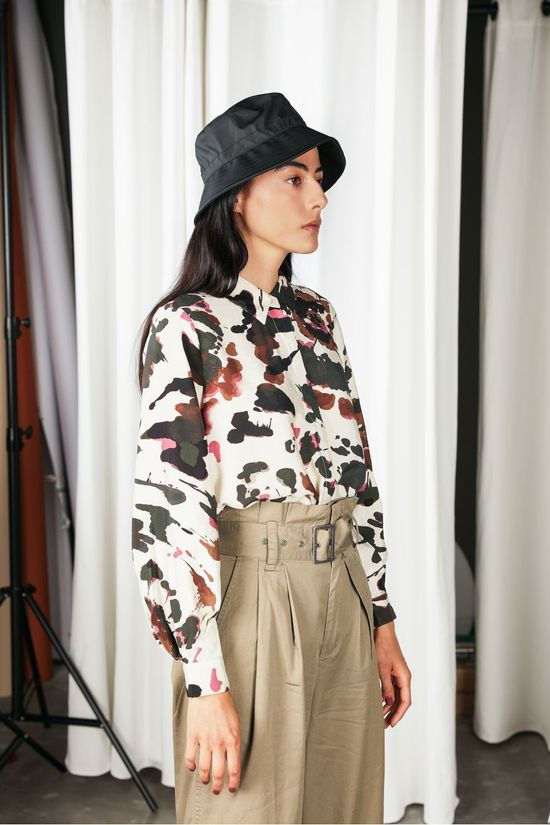 Object Hemd alika Bay L/S off white/mid khaki