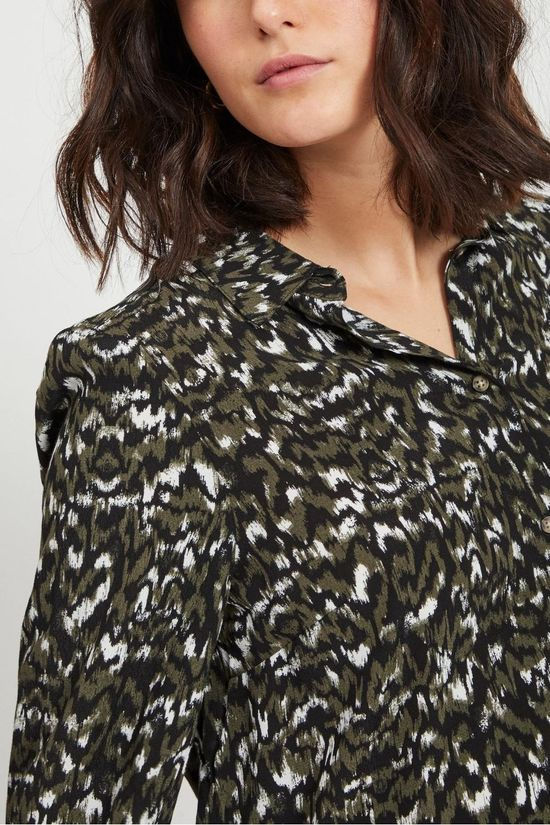 Vila Hemd Viwam Dark Khaki/Black