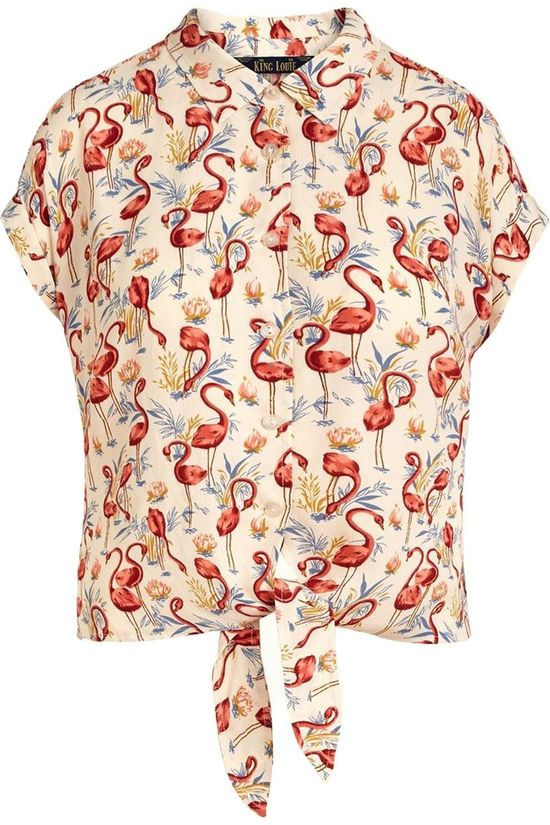 King Louie Hemd Knot Sonny vanille/light pink