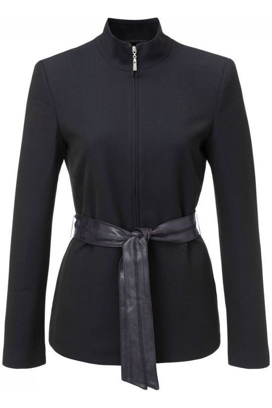 Yaya Blazer Zip Withed Belt dark blue