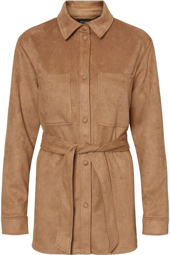 Vero Moda Blazer Vmboostdebbie Faux Suede Sand Brown