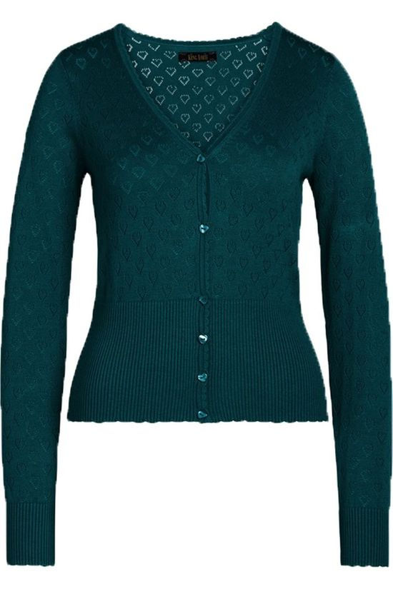 King Louie Cardigan V Heart Ajour dark green