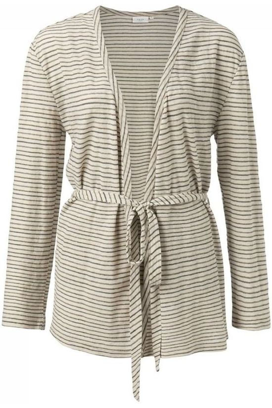 Yaya Cardigan Linen ed And Singlet Off White/Black