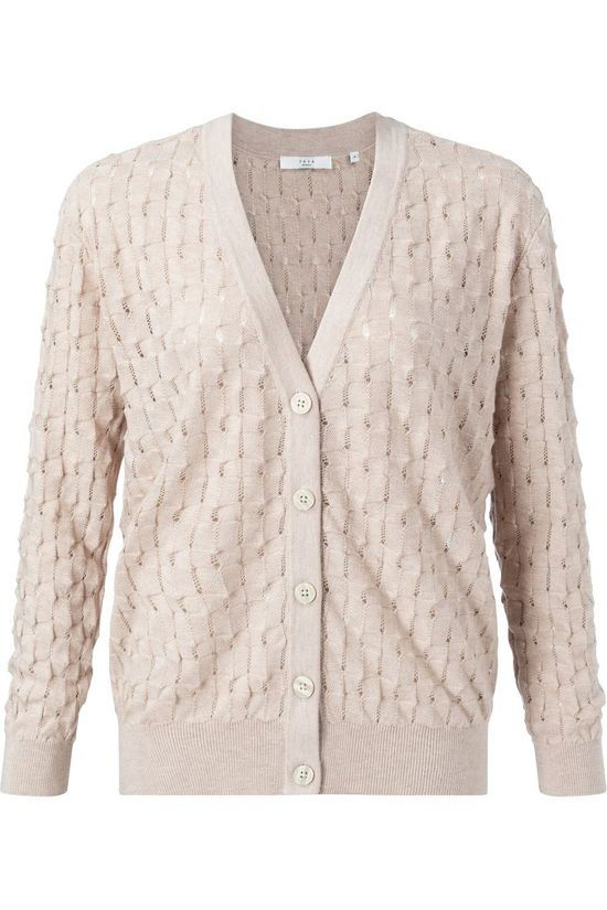 Yaya Cardigan Structure Knitted Ecru
