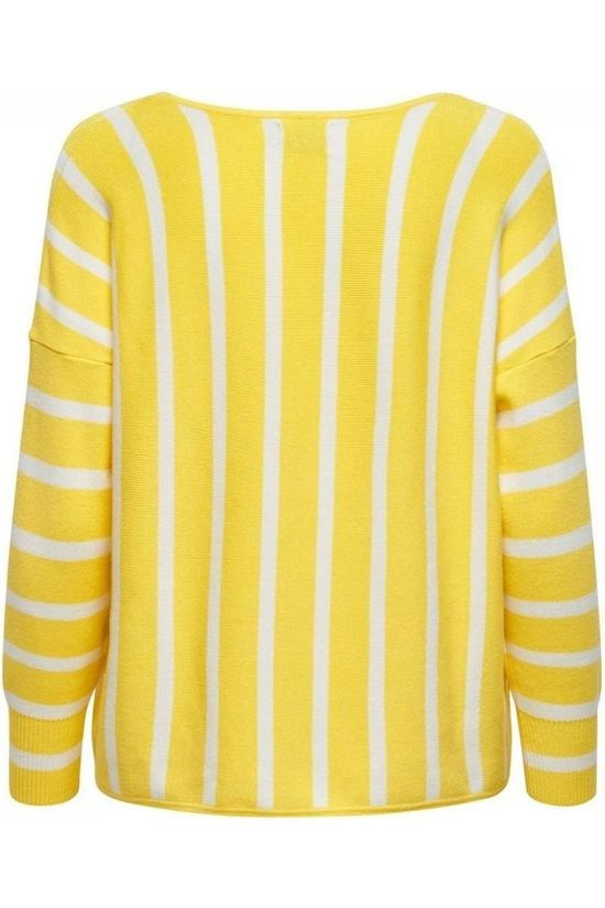 Only Trui aya 7/8 Vneck mid yellow/white