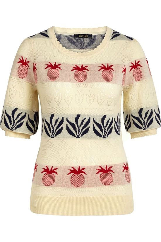 King Louie Pull Agnes Bellsleeve Pineapple Ecru
