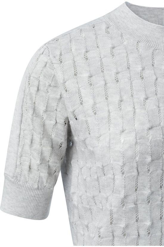 Yaya Pull Structure Knitted With Short Sleeves Light Grey Marle
