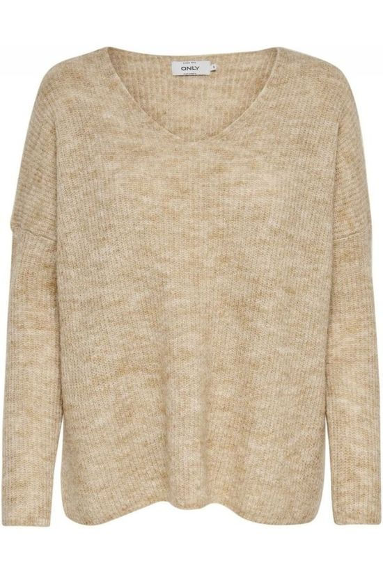 Only Pull hanna Maye Ls Vneck Sand Brown