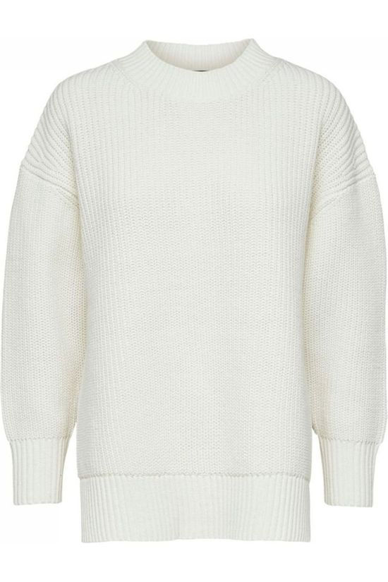 Selected Pull Slfbailey Ls Knit Oneck off white