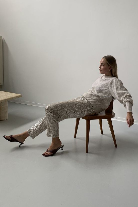 Selected Trui linna Ls O-Neck  B Ecru