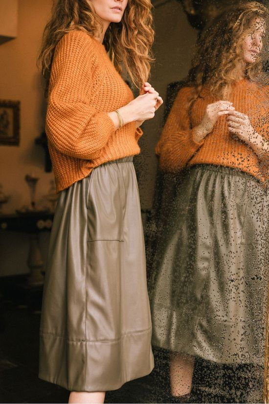 Vila Pull levia Knit Crewneck L/S Camel Brown