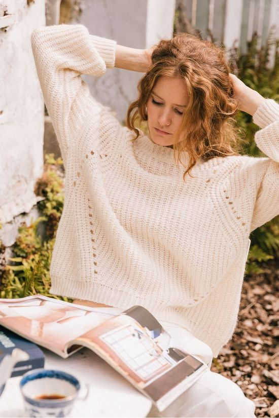 Vila Pull remine Knit L/S Ecru
