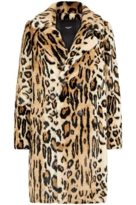 Vero Moda Manteau rio Harper 3/4 Faux Fur Sand Brown/Black