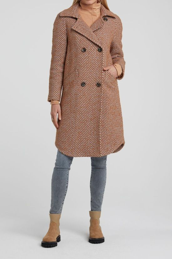 Yaya Jas Wool With Fishbone Print rust/off white