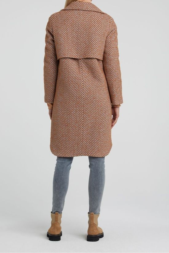 Yaya Jas Wool With Fishbone Print rust/off white