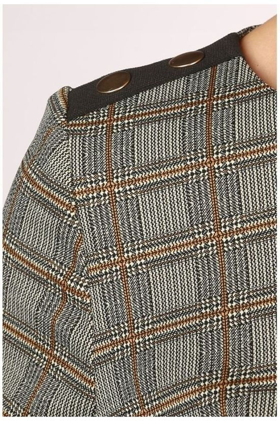 Vila Joy Jurk Abba-L-53-B light brown/dark brown
