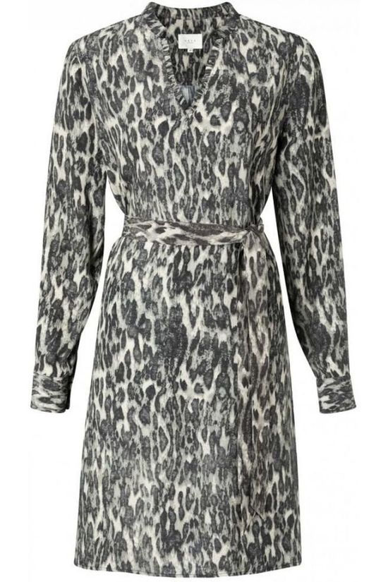 Yaya Robe ed Midi With Ruffled V-Neck Light Green/Assorted / Mixed