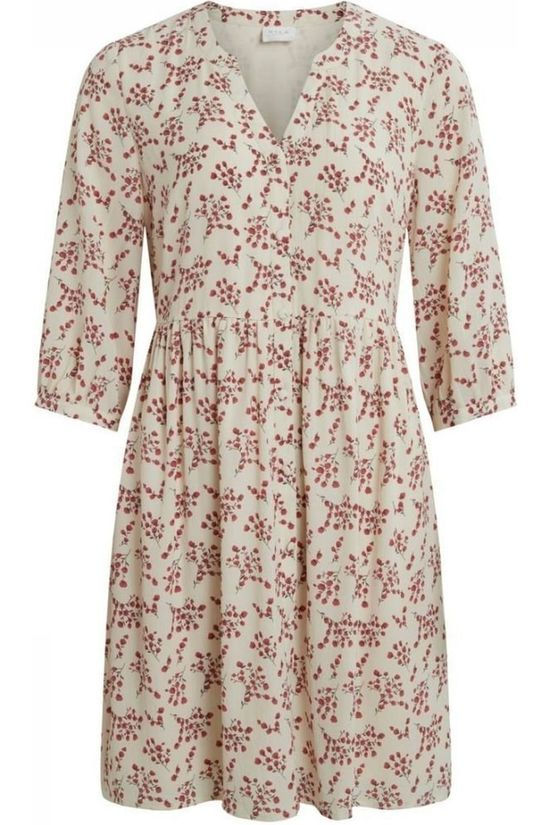 Vila Robe Mailybaily Ecru/Red