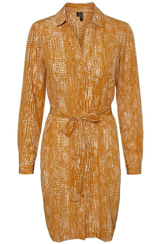 Vero Moda Robe vibe Short Camel Brown/Off White