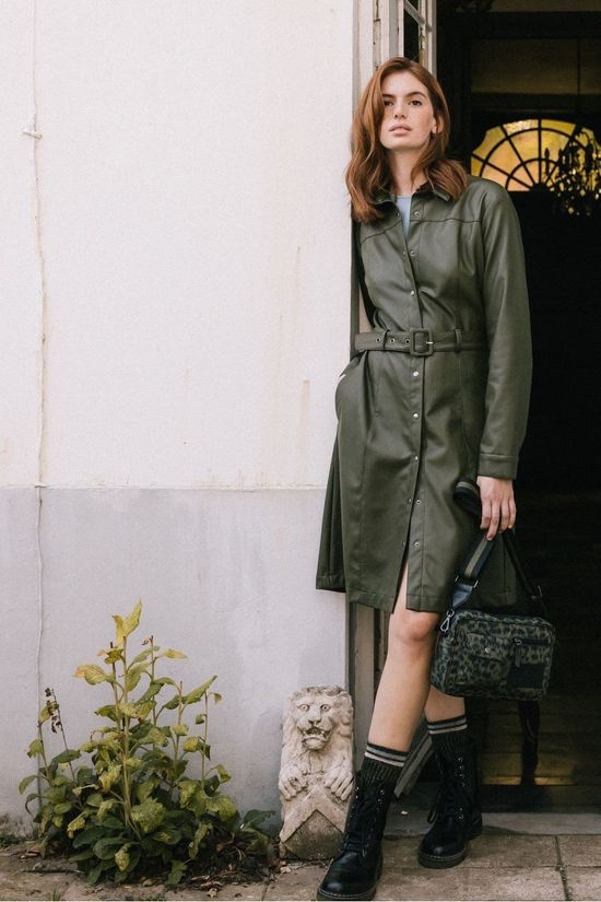 Numph Robe belen dark khaki