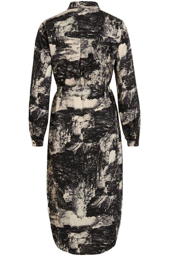 Object Robe elia L/S Black/Ecru