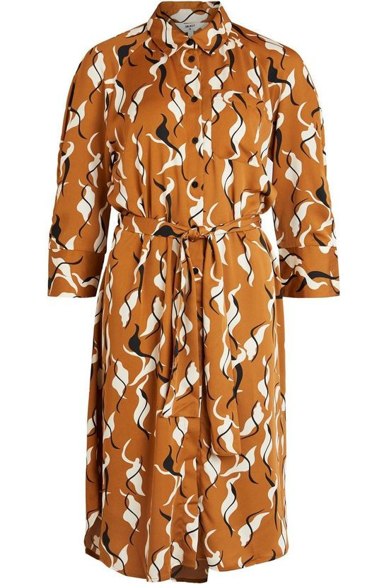 Object Robe helena 7/8 Camel Brown/Off White
