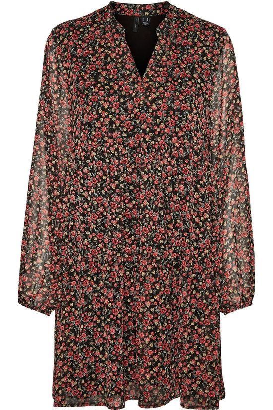 Vero Moda Robe  lilo Ls Vneck Dress Black/Fuchsia
