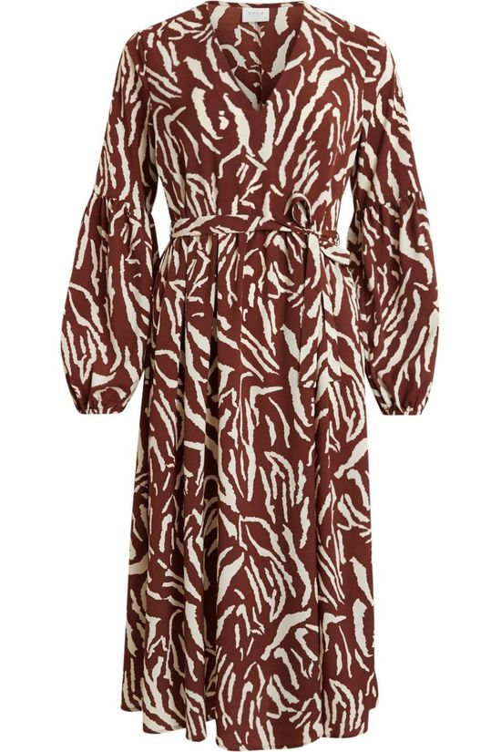 Vila Robe Visulla dark brown/off white