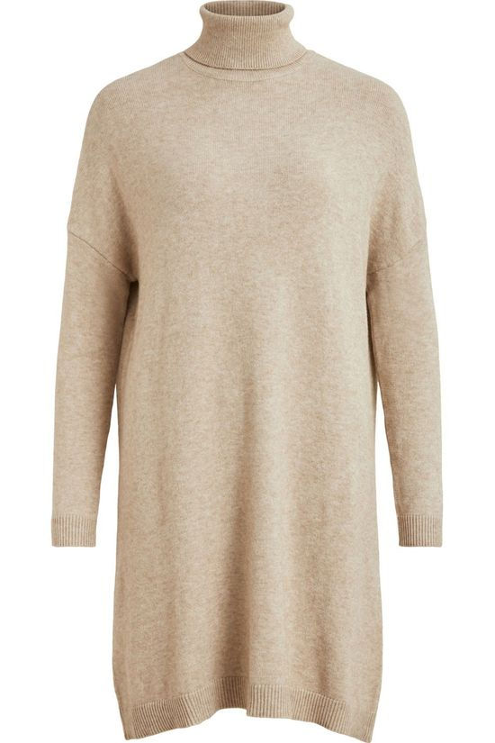 Vila Robe Viril Rollneck Knit Ecru