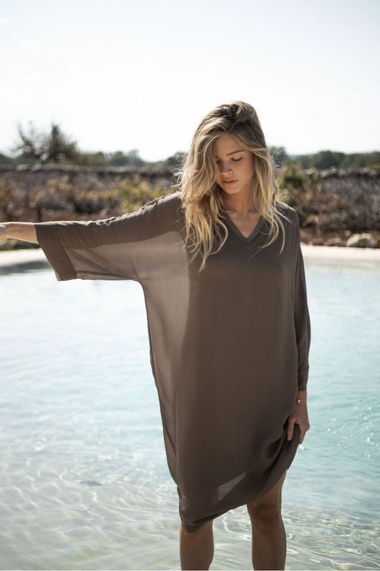 Yaya Robeed Kimono With Lining dark brown