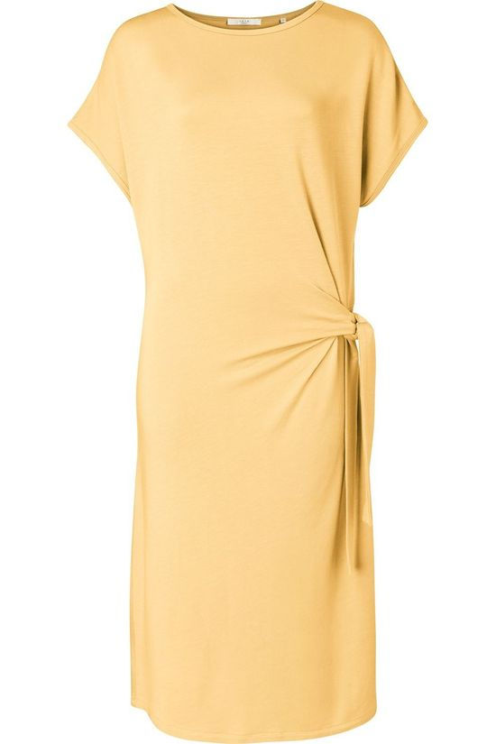 Yaya Robe Modal With Knotted Detail dark yellow