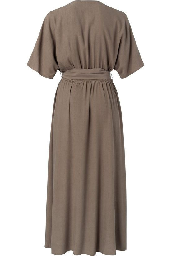 Yaya Robe Lyocell Blend With Kimono Sleeves mid brown