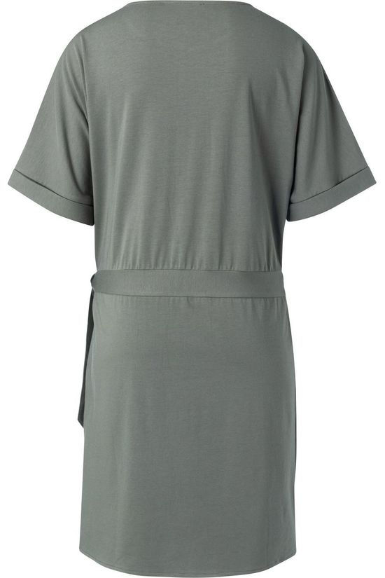 Yaya Robe Modal Cotton Blend Wrap With Short Sleeves mid blue