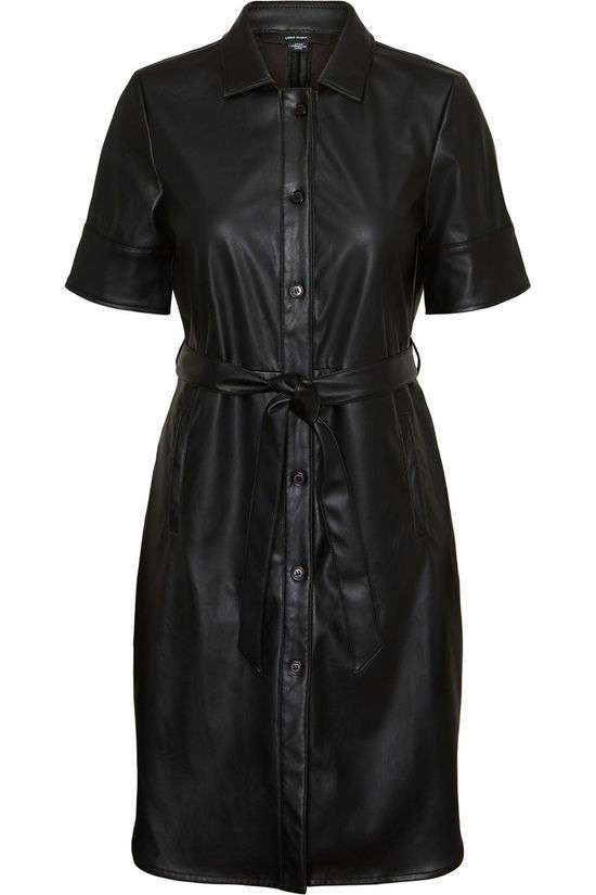 Vero Moda Jurk gwen Ss Pu Black