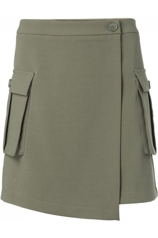 Yaya Rok Faux Wrapped Mini Cargo Pockets dark khaki